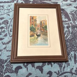 Watercolor Venice Canal Scene Wall Art
