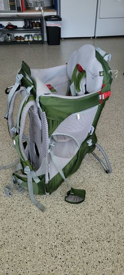 Green Framed Child Carrier Hiking Backpack