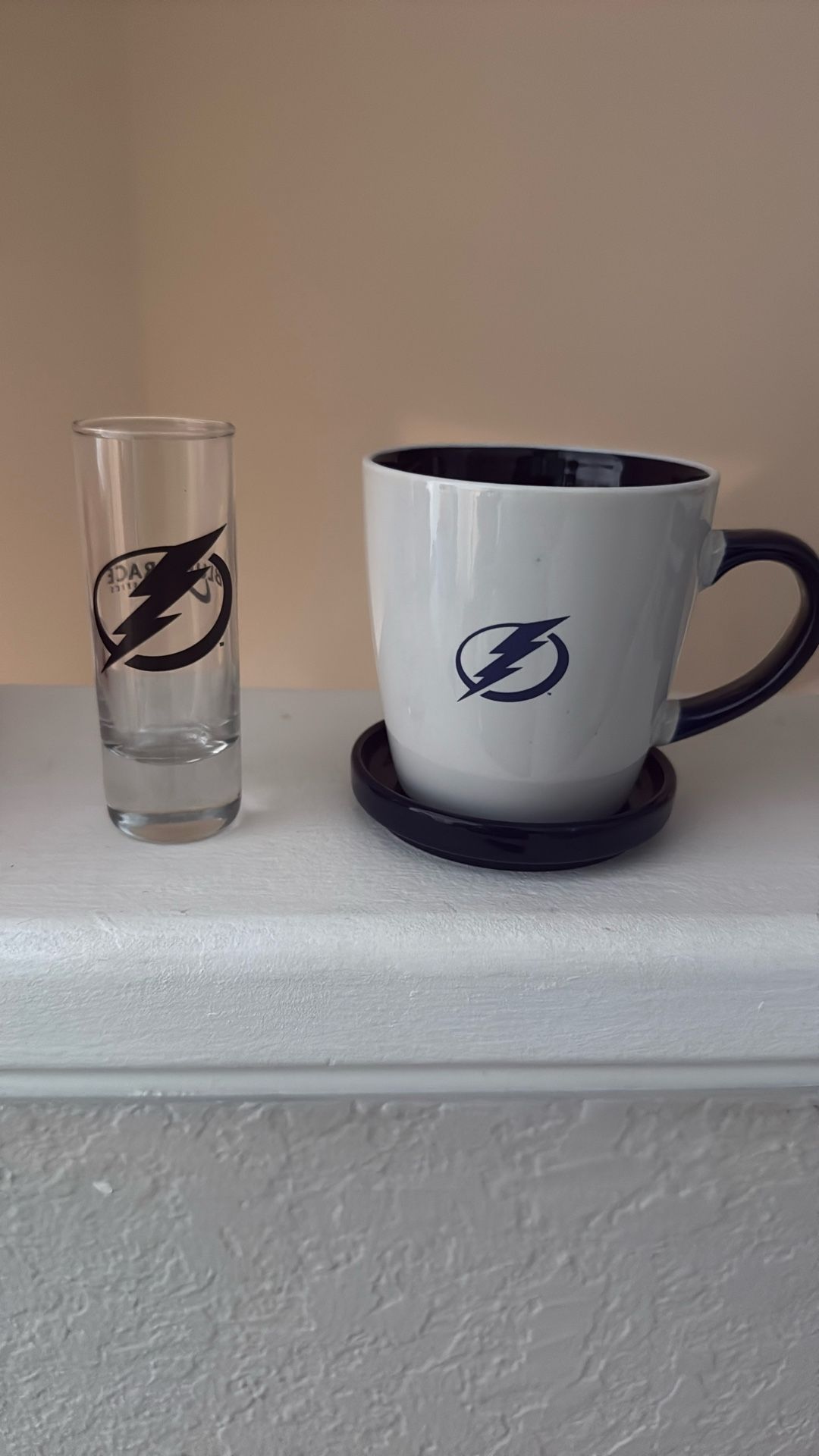 Tampa Bay Lightning Shot Glass and Coffee Cup