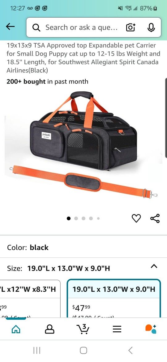 Brand new TSA approved dog/Cat Carrier. Ver nice Carrier, heavy duty.