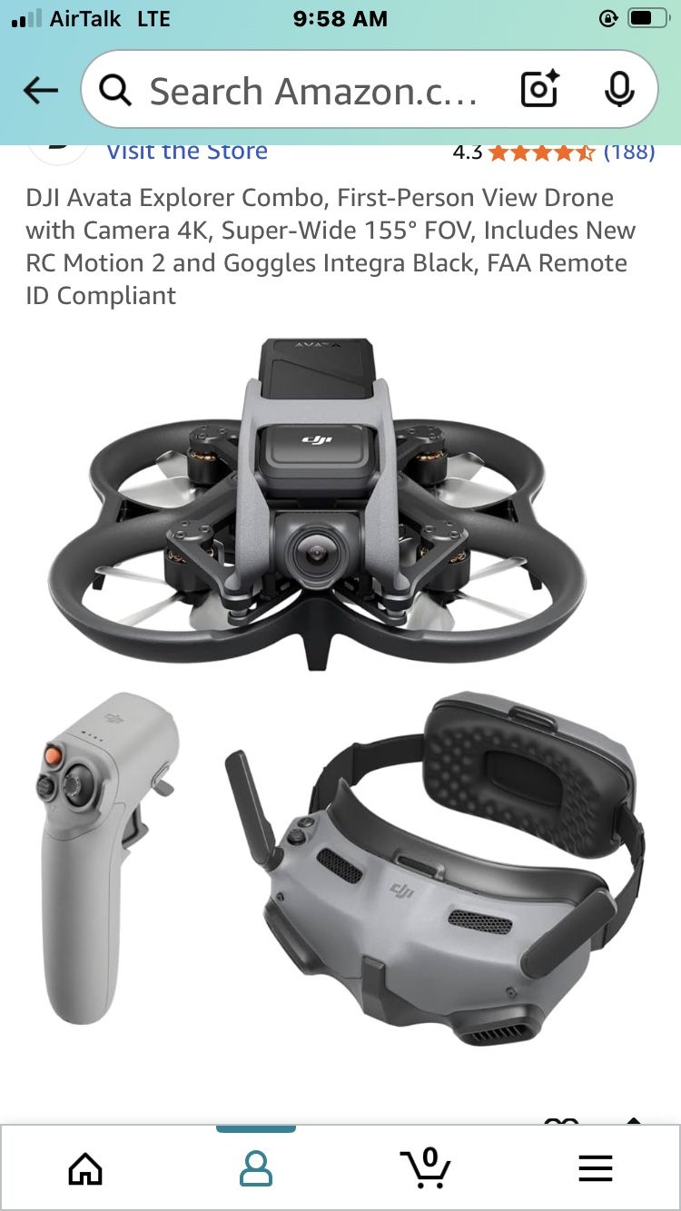 Dji Avata With Goggles And Motion Controller