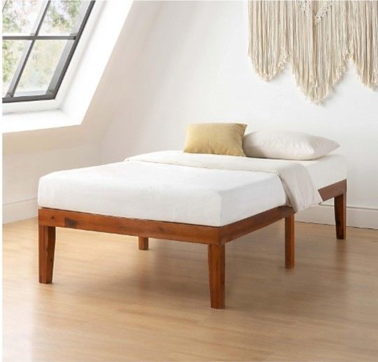 Twin 12 In Solid Wood Platform Bed- Cherry