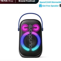 Altavoz Inalámbrico Soundcore de 80 W  Resistente Al Agua  IPX7 Con Espectáculo De Luces Y 18 horas De Reproducción 