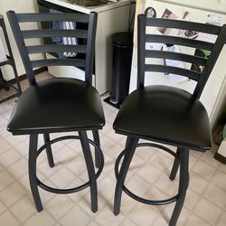 2 Black Bar Stools