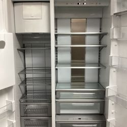 Monogram Side-by-Side Refrigerator in Climate-Control Drawer with Stainless steel and LED Lighting