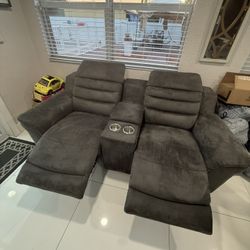 Grey Recliner Sofa 