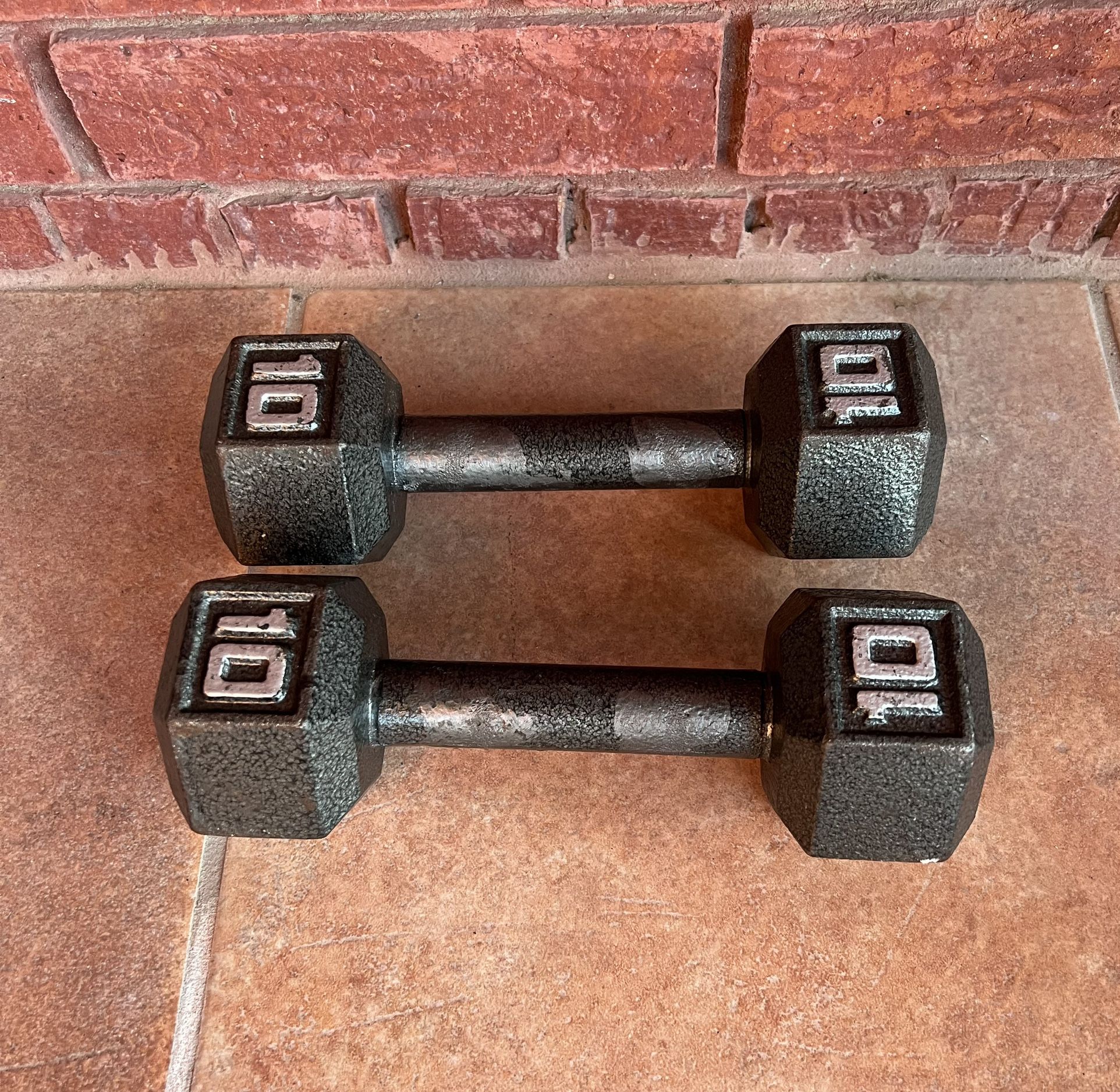 2 -10lbs Cast Iron Dumbbells