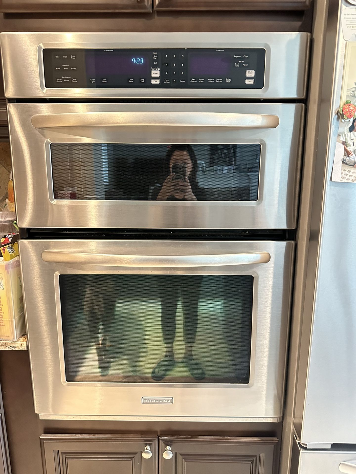 Kitchen Aid 30” Duel Combo Wall Microwave And Oven 