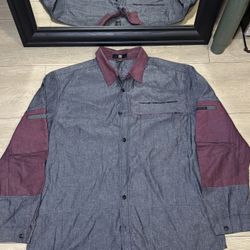 Vintage 1990s Marithé Fřancois Girbaud Denim Long Sleeve Button Up 