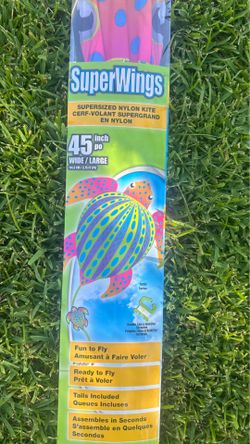 SuperWings Turtle-Shaped Nylon Kite measuring 45 inches wide -NEW unopened package