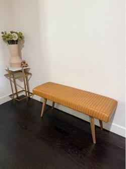 Leather bench for hallway