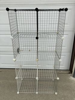 Wire Cube Storage Organizer 12x24x48h, Closet Organizers and Storage, Metal Cube Storage Adjustable