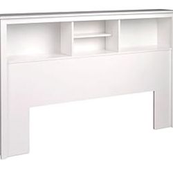 Queen Headboard / Bookcase. White 