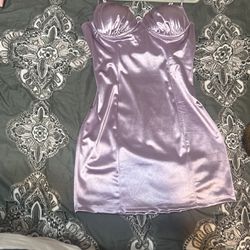 Lavender Satin Mini Dress