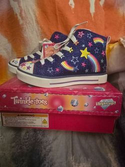 Skechers Twinkle Toes Light-Up High-Top Sneakers Size 2