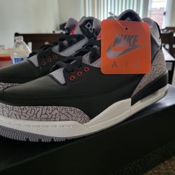Jordan 3 Black Cement Size 9.5,10,10.5,11,12