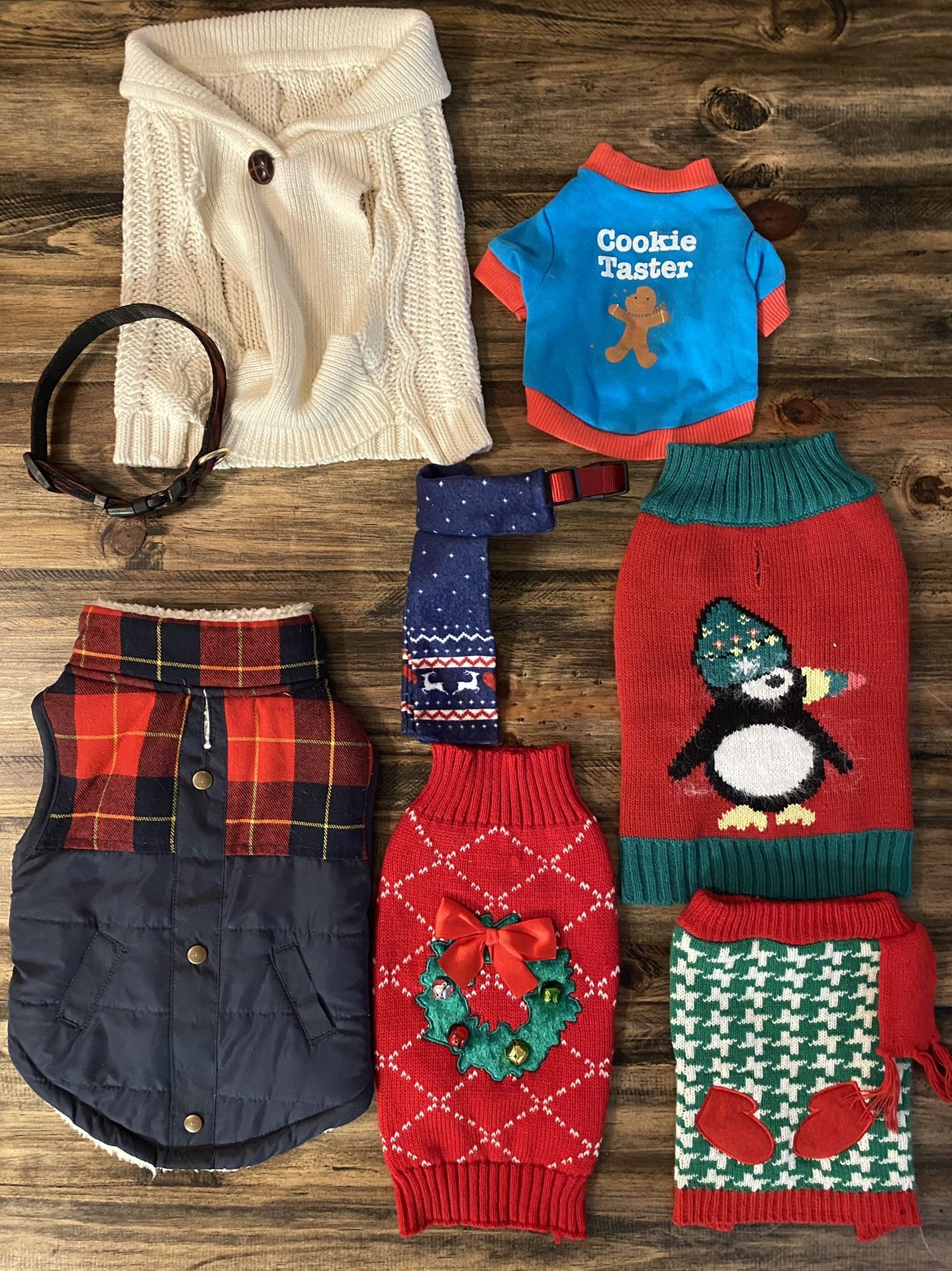 Holiday dog clothes bundle