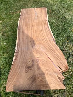 3 large rough cut exotic wood slabs