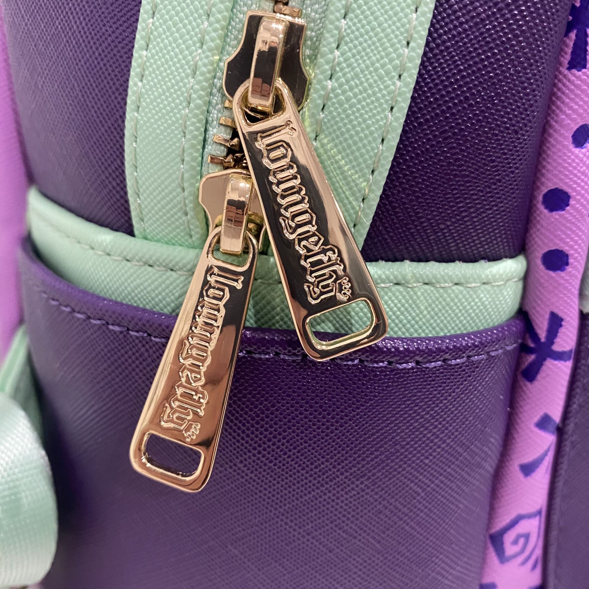 Disney Parks Loungefly Mad Tea Party Mickey Mouse Mini Backpack Purple Green Mickey Mouse: The Main Attraction Mad Tea Party Collection  main image 2
