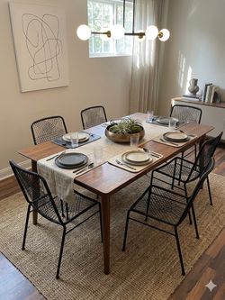 CB2 Modern Metal Dining Chairs x 6