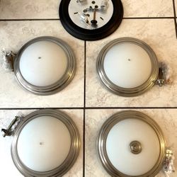 5-Round White/silver Dome Ceiling Light Fixtures 