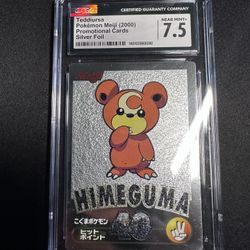 CGC 7.5 Meiji Teddiursa 2000 Pokemon Silver foil series promotional pokemon  card for Sale in Houston, TX - OfferUp
