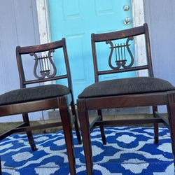 Antique Harp Wooden Chairs $15 Each