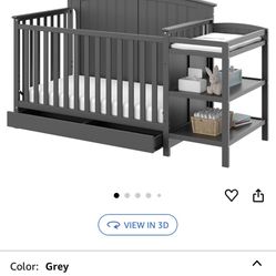 3-in-1 Toddler Crib With Changing Table