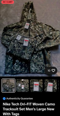 Nike Tech Camo Tracksuit Set Men’s Large New With Tags