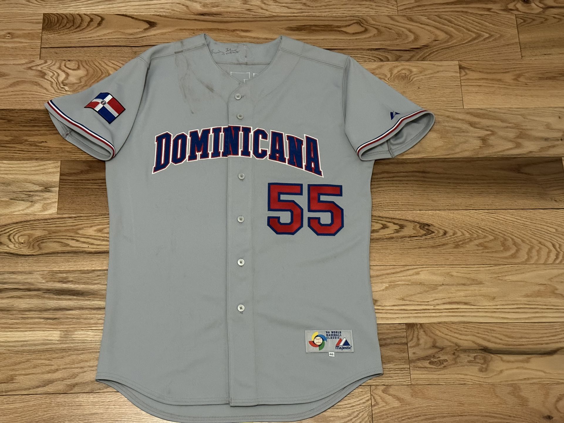 2006 World Baseball Classic Dominicana Ervin Santan Game Worn Jersey Size 46 WBC