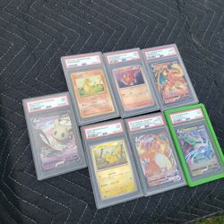 7 PSA Pokémon Cards. $650!. Or $200! Firm VMax Charizard & $200 Rayquaza. $650! All or Trade for PS5 SWITCH 2 MacBook iPad pro iPad mini 6 