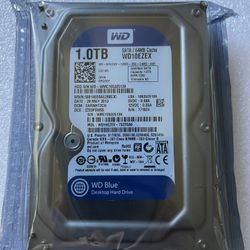 1TB 3.5” WD BLUE HARD DRIVE 7200RPM  INTERNAL DESKTOP PC, NVR/DVR, SERVERS, INTERNAL/EXTERNAL STORAGE WESTERN DIGITAL (WD10EZEX) 