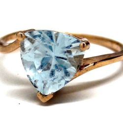 Ladies Aquamarine/10K Gold Birthstone Ring