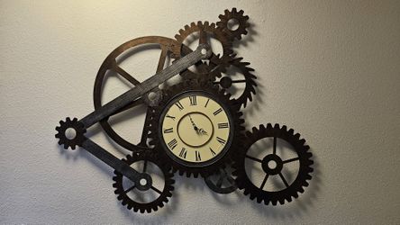 3D Gears Wall Clock Creative Industrial Mechanical Large Gear Wall Art Gear Pendulum Silent Wall Clock Wall Art Decor