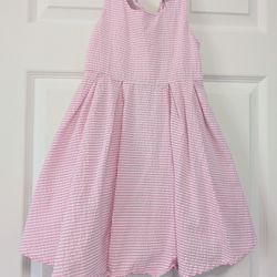 Rare Editions Light Pink Striped Fit-and-Flare Dress Girls Size 5T