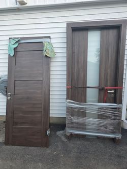 Solid brown doors