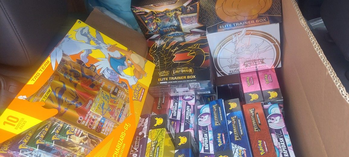 Pokémon 1 Huge Box With Over 23 Plus Sealed Packages From 2020-2021 