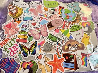 New 80 Vinyl Waterproof Stickers For Water bottle, La