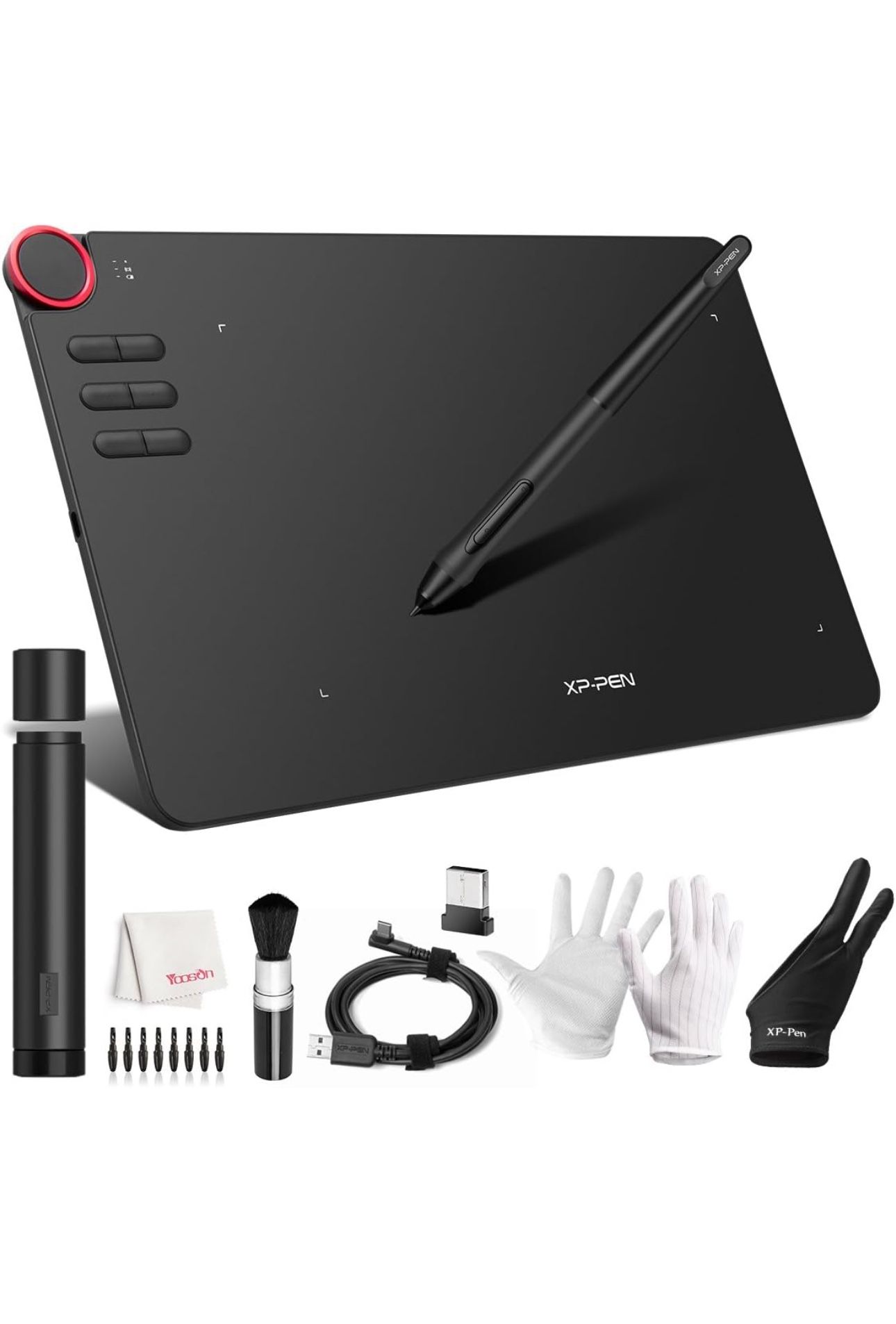 XP-PEN Deco 03 Drawing Tablet, 8192 Level Battery-Free Pen Stylus, 2.4G Wireless, Shortcut Dial, Programmable Buttons, Works with Windows 11/10/8/7