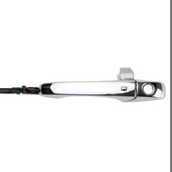 TRQ Front Left Exterior Door Handle Chrome Drivers Side Compatible With 2011-2021 Dodge Durango Jeep Grand Cherokee