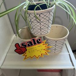 Matching Ceramic Plant Pots (3)