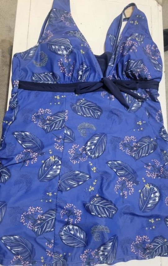Blue Feather Ecupper Women’s One-Piece Swimsuit Swim Dress Plus Size