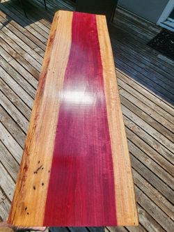Exotic Purple Heart Live Edge Slab Table