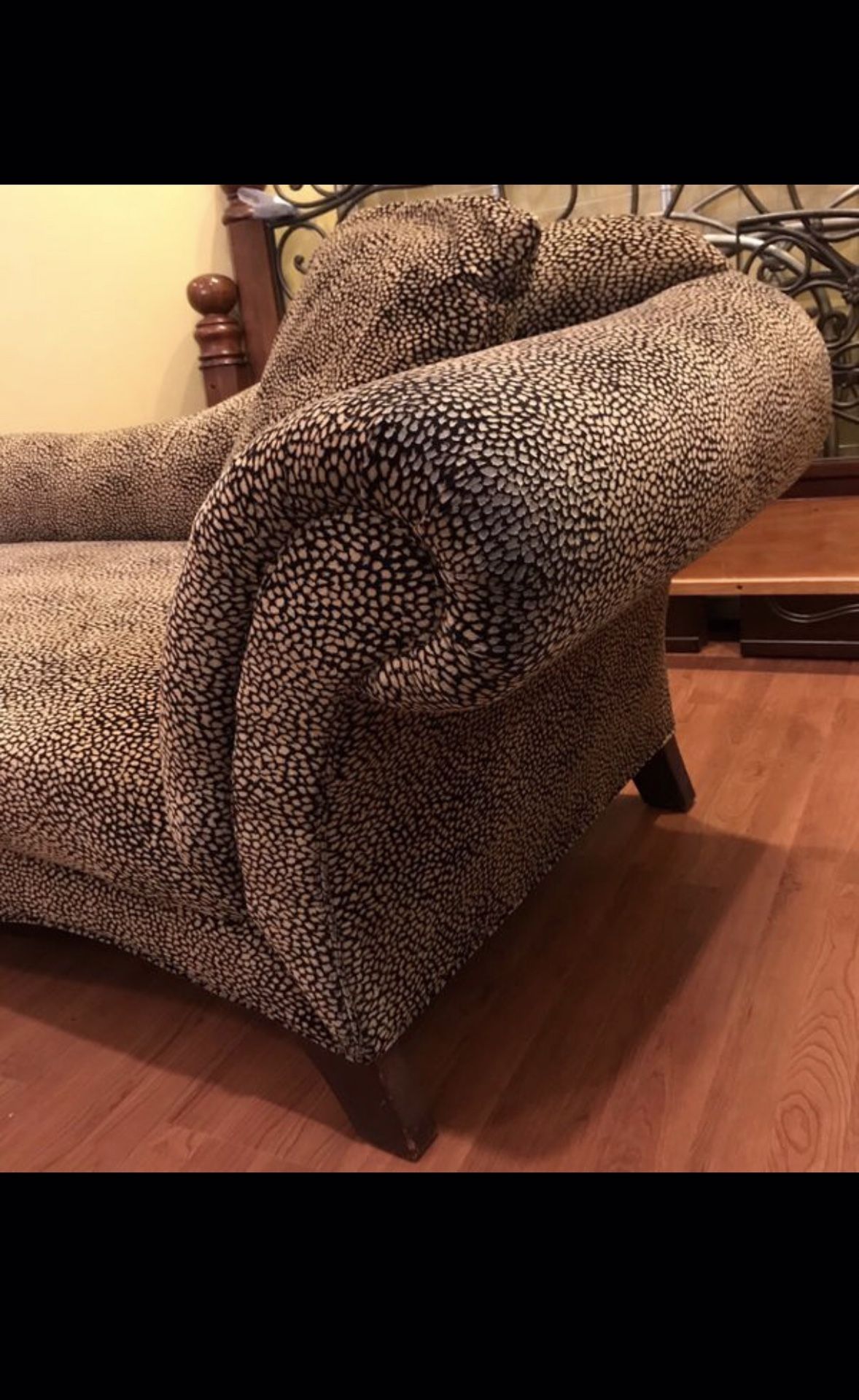 Animal print chaise lounge