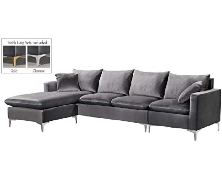  Sectional With Gold or Chrome Legs