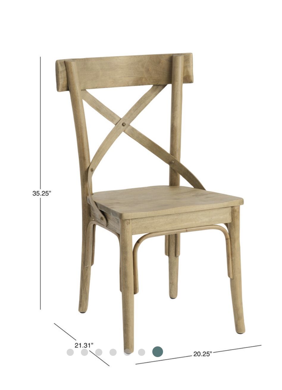 Bistro Distressed Wood Dining Chair Set of 2