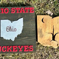 Ohio State Wall Hangings Lot Of 2