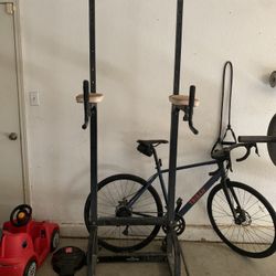 Bench With Two 45  Plates And Pull-Up Bar For Sale