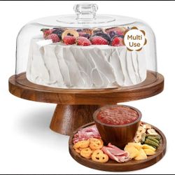 New  cake stand with glass dome is beautiful in appearance, BPA free, safe and odorless, can be used in direct contact with food, dura