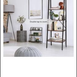 Ladder Shelves Industrial Style Bookshelf 5 Tier Black Modern Bookcases For Storage